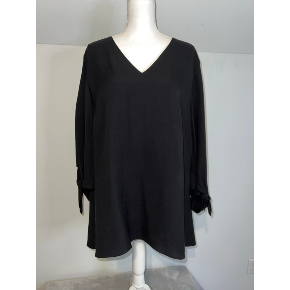 Women's Lafayette 148 Black Silk Blouse 2X